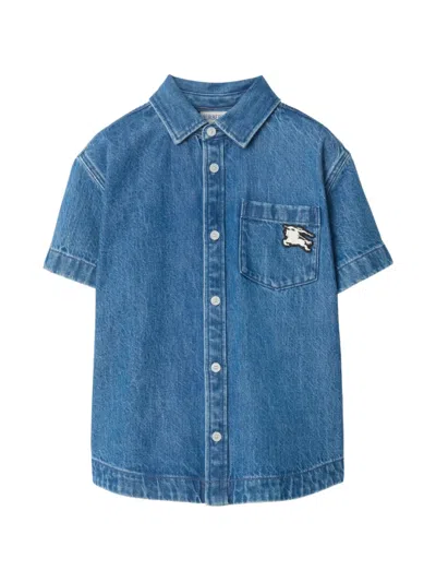 Burberry Kids' Denim Shirt In Blue