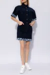 Burberry Heavyweight Denim Short-sleeve Button-front Shirt In Navy Blue