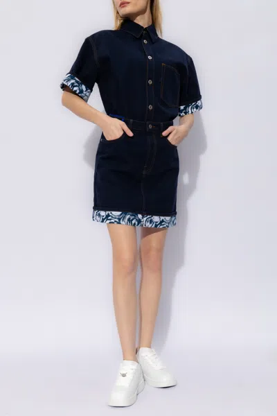 Burberry Heavyweight Denim Shirt In Blue