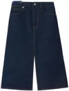 Burberry Japanese Front-slit Denim Midi Skirt In Blau