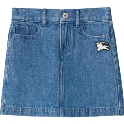 Burberry Kids'  Denim Skirt In Blue