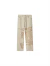 Burberry Straight Graphic Print Trousers With Rivet Detailing