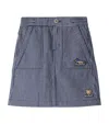 Burberry Striped Denim Skirt In Blue