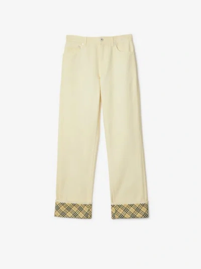 Burberry Checkered Straight-leg Jeans In Candle