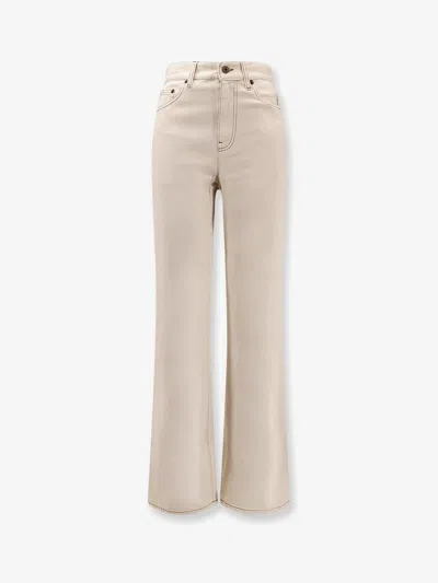 Burberry Denim Trousers In Neutral