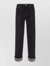 Burberry Denim Trousers With Contrast Stitching And Rolled Cuffs