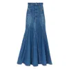 BURBERRY BURBERRY DENIM TRUMPET MAXI SKIRT