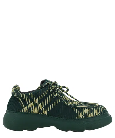 Burberry Derby Shoes In Green