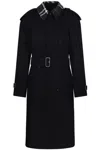 Burberry Detachable-collar Trench Coat In Black
