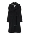 Burberry Detachable-collar Trench Coat In Black