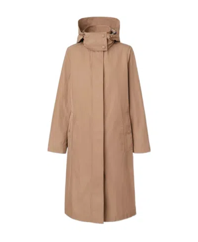 Burberry Detachable Hood Car Coat In Brown