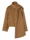 Burberry Detachable-scarf Jacket In Brown