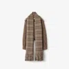Burberry Women Detachable Scarf Wool Blend Jacket Biscuit In Brown
