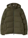Burberry Detachable Sleeve Nylon Puffer Jacket In Green