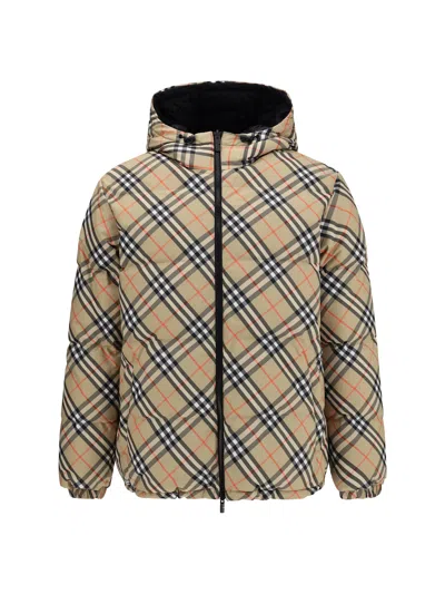 Burberry Quilted Jacket With Distinctive Plaid Pattern In Multi