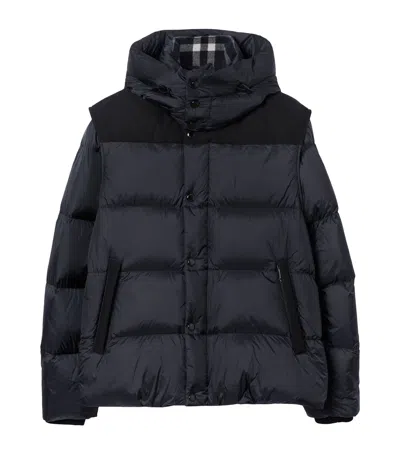 Burberry Detachable-sleeve Puffer Jacket In Navy