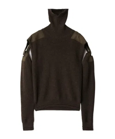 Burberry Detachable-sleeve Wool Jumper In Black