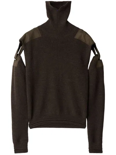 Burberry Detachable-sleeve Wool Jumper In Green