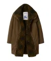 Burberry Women Army Green Gabardine Reversible Jacket In Bison