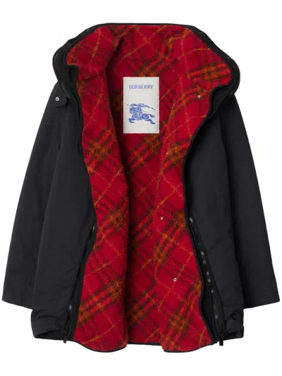 Burberry Womens Detachable Warmer Cotton Parka In Black