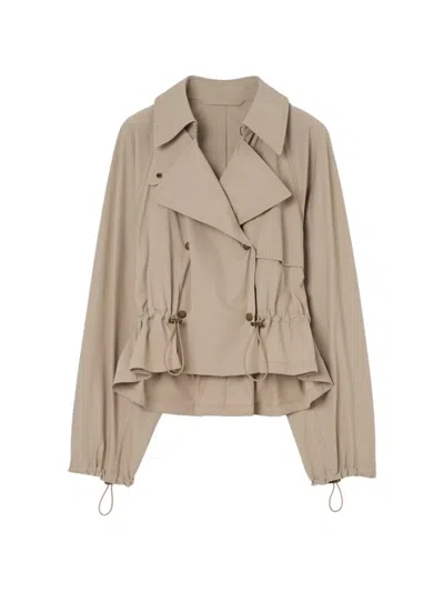 Burberry Detachable-hood Stretch-nylon Jacket In Neutral