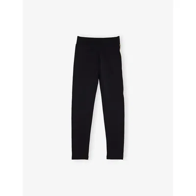Burberry Kids' Black Devan Check-tape Leggings 4-14