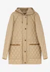 Burberry Quilted Nylon Jacket Featuring Adjustable Elements In Neutral