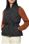 Burberry Devonside Check Stitch Quilted Down Vest In Black