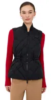 Burberry Devonside Check Stitch Quilted Down Vest In Black