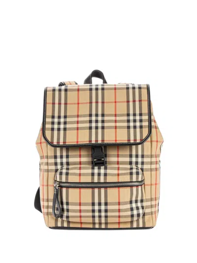 Pre-owned Burberry Dewey Vintage Check Backpack In Neutrals