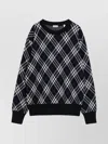 Burberry Diamond Pattern Knit Crewneck Sweater In Black