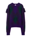 Burberry Wool Sweater With Jacquard Processing In Black