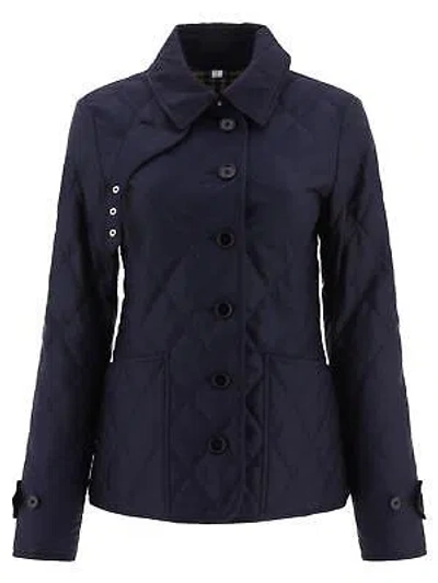 Pre-owned Burberry Diamond-quilted Buttoned Jacket In Blue