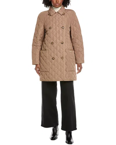 Burberry Diamond Quilted Coat In Neutral
