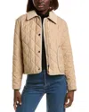 Burberry Lanford Short Quilted Nylon Jacket In Beige