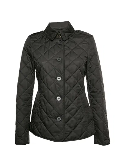 Pre-owned Burberry Diamond Quilted Jacket In Gray