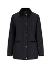 Burberry Women Quilted Thermoregulated Jacket In Blue
