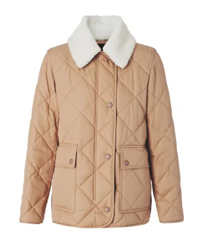 Burberry Diamond-quilted Jacket In Nude