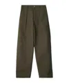 Burberry Diamond-quilted Pleat-detailing Trousers In Brown