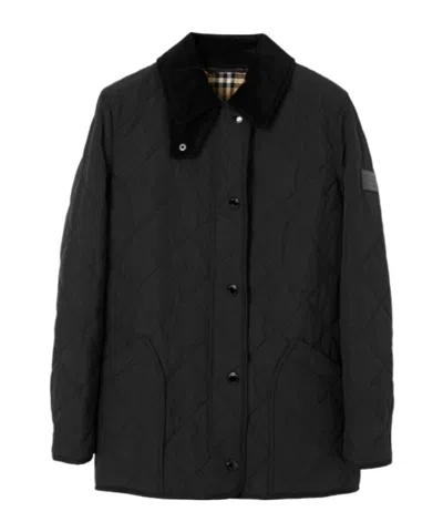 Burberry Diamond Quilted Thermoregulated Barn Jacket In Black