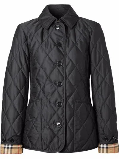 Burberry Quilted Thermoregulated Jacket In Black