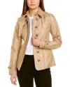 Burberry Quilted And Folded Collar Cotton Dress In Brown