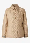 Burberry Beige Quilted Jacket In Brown