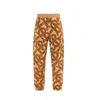 Burberry Tapered Twill-trimmed Logo-print Fleece Sweatpants In Brown