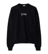 Burberry Black Logo Cotton Blend Sweatshirt In Black