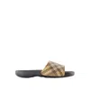 Burberry Check Dive Slides In Neutrals