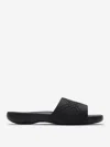 Burberry Textured Strap Black Mules With Cushioned Footbed In Black