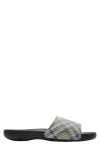 Burberry Dive Embossed Check Pool Slide Sandal In Lichen Ip Check