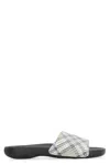 Burberry Patterned Strap Open Toe Rubber Sandals In Gray
