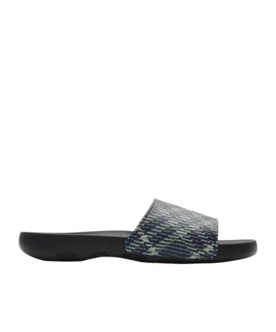 BURBERRY BURBERRY DIVE CHECKED SLIP-ON SLIDES